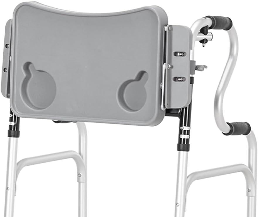Walker Tray 20.47 * 10.23in, Detachable Tray, Foldable Tray and Walker Accessory Tray Table are Suitable for Side Rodless Walker Aid, with Two Cup Holes, Tool Free Installation