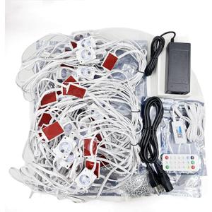 Q QINGCHEN 108ft RGBW LED Module Light UL Listed RGB+White 72pcs with Voice APP Remote Control for Permanent Outdoor Eave roof Perimeter Storefront Waterproof (Power Supply and Controller Included)