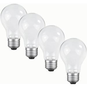 60 Watt Incandescent Light Bulbs, A19 Frosted Rough Service Light Bulb, E26 Medium Base, Soft White 2700K, Dimmable, 110-130V (4 Pack)