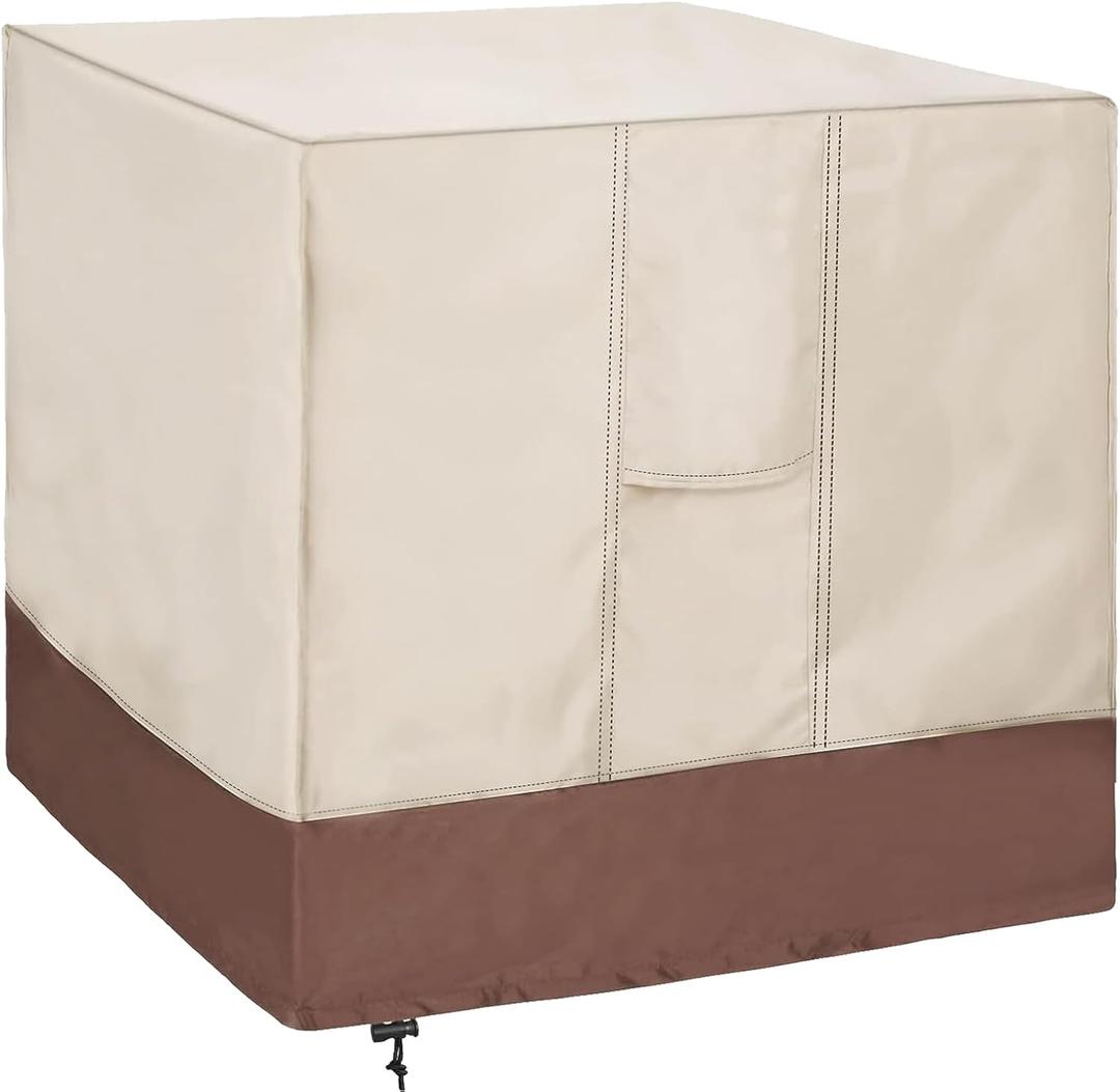 Air Conditioner Cover for Outside Units-Sturdy AC Cover,Water-Resistant, sturdy, with Mesh Vents and Elastic Hem Cord, Fits up to 24 x 24 x 30 inches