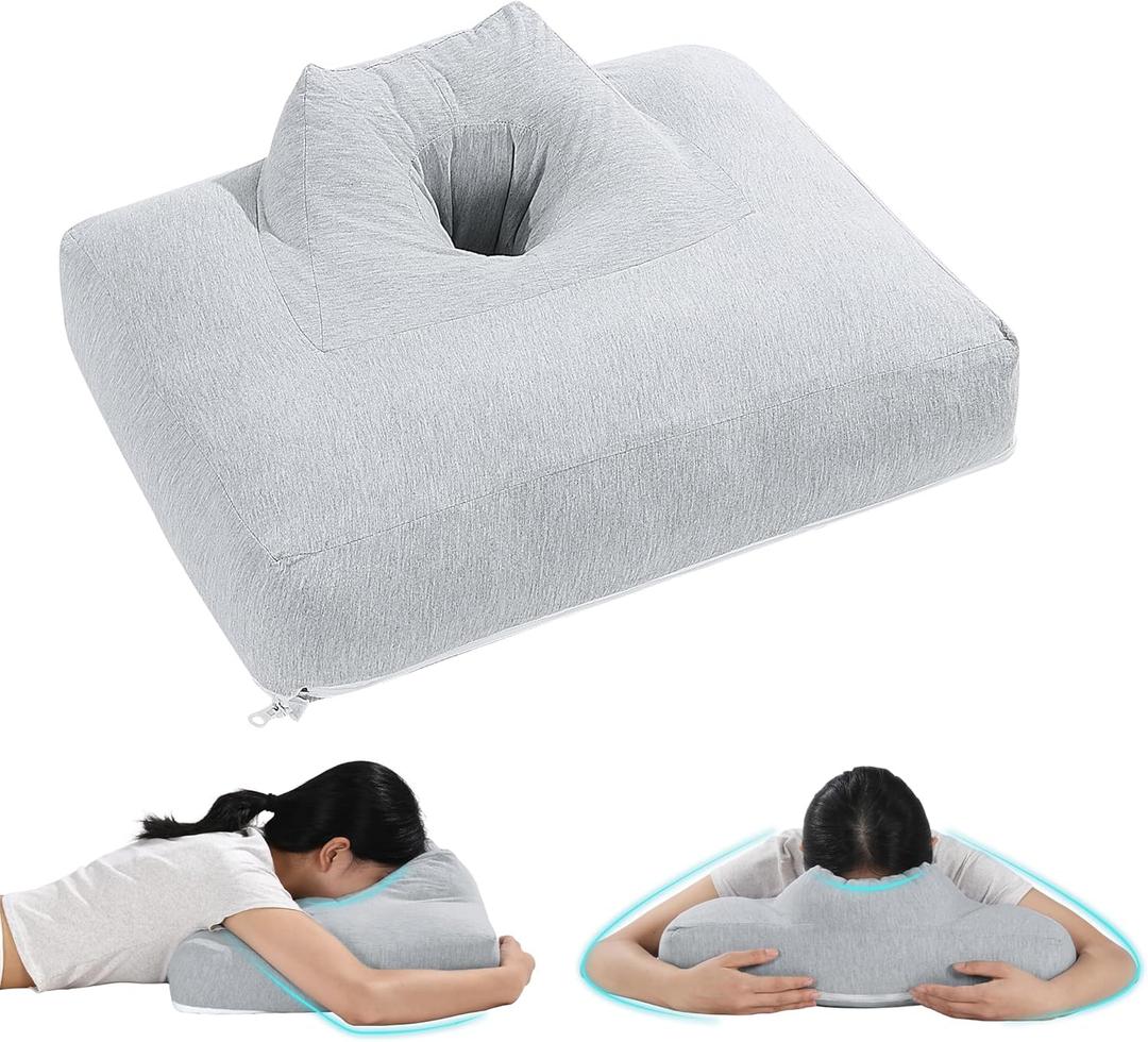 BALAPET Face Down Pillow for Sleeping,Reading Pillow for Gaming Ergonomic Wrap-Around Sleeping Design Home Massage Pillow with Arm Support