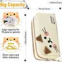 Cat Large Pencil Case,Big Capacity Pencil Pouch Stationery Pen Bag Storage High Capacity Bag Pouch Holder Box OrganizerWhite