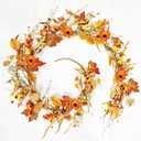 6.5FT Fall Garland, Artificial Maple Leaf Hanging Vine for Indoor Outdoor, Fireplace Mantle Thanksgiving Halloween Holiday Decor