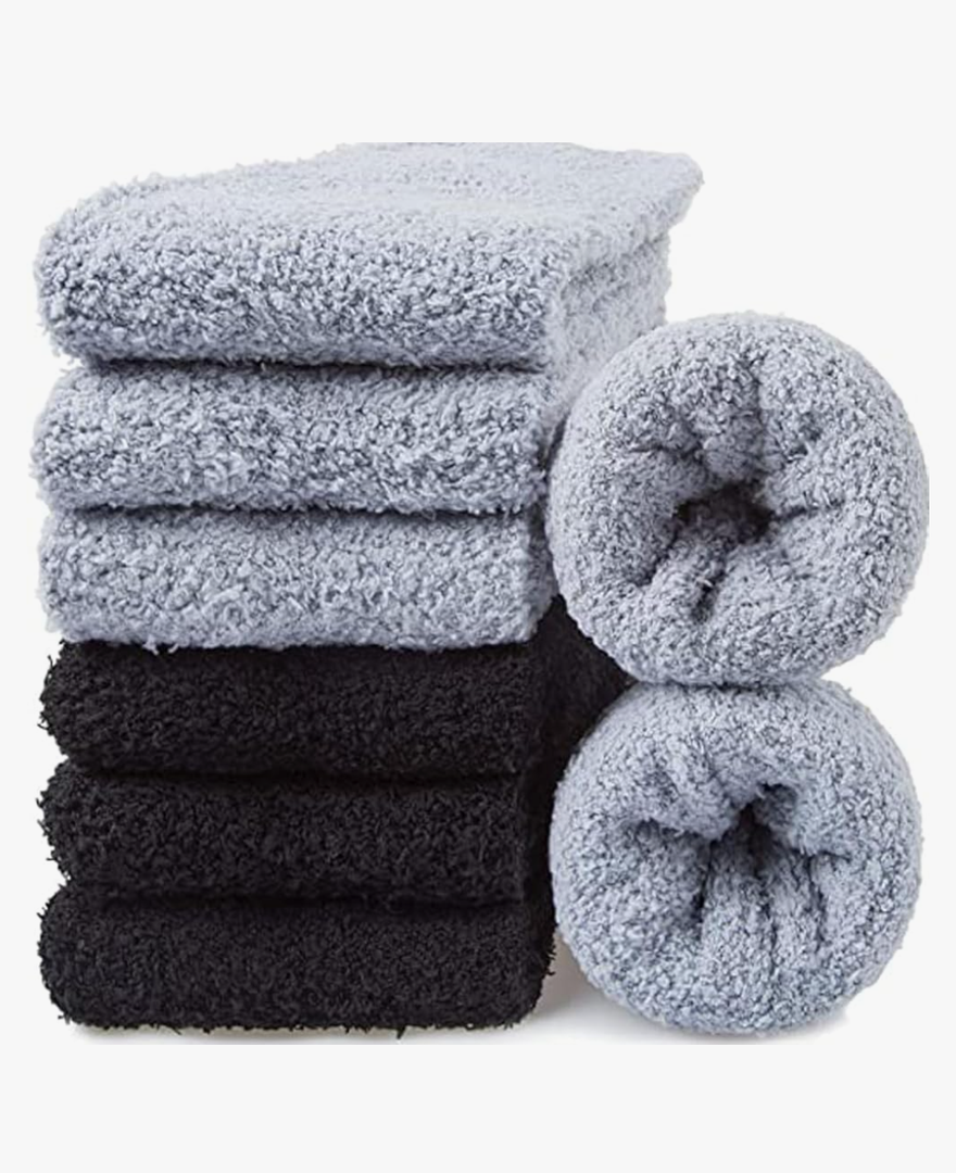 Mens Fuzzy Socks, Warm Winter Fluffy Cozy Slipper Fleece Socks for Men