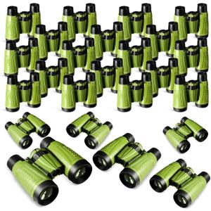 Libima 24 Pcs Binoculars for Kids Educational Compact Kids Binoculars with Neck String Toddler Telescope for Boys Girls Learning Bird Watching Camping Hiking Travel Safaris Birthday Gifts(Green)