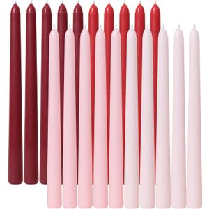 Viyffo 10 Inch Taper Candles-20 Pack Red, Unscented, SmokelessUp to 8 Hour Burn  Long Tall Tapered Candlesticks for Wedding, Dinner, Holiday, Party, Home Decor Natural Color Series