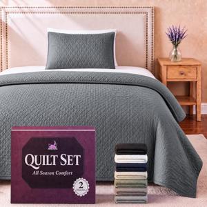 Twin Quilt Bedding Set | Lightweight Summer Bedspread 2 Pc