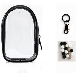 Colorful PVC Transparent Blind Box Doll Display Bag, Dustproof Hanging Figure Storage Bag with Keychain, Show Off Collectible Doll Toy Protective Case (Black,Style2)
