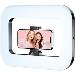 Smartphone Video Rig with Rechargeable Light, Handheld Ring Light for Phone, Phone Stabilizer for Video Recording, Camera, Selfie, Make up, Photography, with 3600mAh Build-in Battery