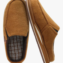 ONCAI Mens Clog Slippers with Arch Support Stripe Faux Fur Cotton-Blend High-Density Memory Foam Warm House Slippers Slip-on Indoor Outdoor Rubber Sole Size 11