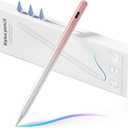 Stylus Pen for iPad - 3rd Gen & 3X Fast Charging Apple Pencil Tilt Sensitivity Palm Rejection, Compatible with Apple iPad Pro/Air/mini (2018-2025 Models) (White-Pink)