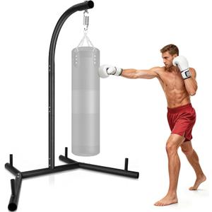 Upgraded Punching Bag Stand, Heavy Duty Boxing Stand, Steel Sandbag Rack Boxing Bag Stand, Freestanding Durable Training Equipment for Home & Gym Fitness Stable Steel, Stand Only