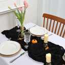 16 Pack Table Runner Black Cheesecloth 10ft Boho Gauze Fabric 120 Inch Cheese Cloth Table Runner Rustic Sheer for Holiday Baby Shower Party Décor Home Wedding Decoration