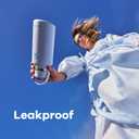 Hydro Flask Water Bottle - Insulated Stainless Steel - Wide Straw Lid, Non-Spill, Leakproof in 24 Oz Glimmer Blue