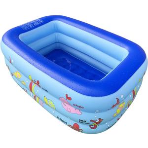 Inflatable Kiddie Pool, 51" x 33" x 21" Higher Kids Swimming Pool for Indoor or Outdoor, Ocean World Inflatable Bathtub with Inflatable Soft Floor, Ball Pit Pool