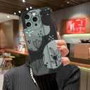 MOWIME Compatible with iPhone 16 Pro Max Case with Wrist Strap, Cute Floral Flower Shockproof Soft TPU Protective Cover for Women Girls, Slim Anti Scratch Case for iPhone 16 Pro Max 6.9 Inch, Black