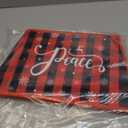 Christmas Tree Collar Buffalo Plaid, Christmas Tree Base Cover, Fabric Hexagon Tree Base Skirt with Six Patterns, Christmas Tree Base Bottom Stand Cover with 31In Diameter for Tree Decoration (Joy)