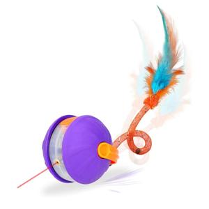 Interactive Cat Toys for Indoor Cats 4-in-1, Ball & Laser Pointer for Adults Cats with 3 Interchangeable Tails, Rechargeable Teasing Pet Toy for Kittens