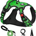 NESTROAD Dog Harness, Adjustable Oxford Harness with Leash, Reflective No-Choke Pet Vest with Easy Control Handle (M, Fluorescent Green) (Mneck 13-17" chest 17-25")