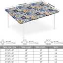 Rectangle Table Cover with Elastic Edge Design Waterproof Stain-Resistant Wipeable Fitted Table Cloth Fits 8 Foot Tables for Picnic, Camping, Outdoor, 96" x 30"