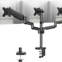 MOUNTUP Triple Monitor Stand Mount - 3 Monitors Desk Mount for Computer Screens Up to 27 inch, Triple Monitor Arm, Heavy Duty Monitors Stand, Each Arm Holds 4.4-19.8 lbs, Black