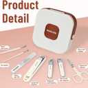 Nail Clippers and Beauty Tool Portable Set, Cuticle Nail Care Tools, 7pcs Stainless Steel Grooming Kit, Suitable for Home, Workplace, Outdoor Travel, Gift Giving, Salon., Beige+Brown