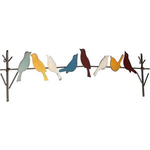 Wenbery Metal Birds Wall Art – Metal Birds Wall Decor Art Birds On a Wire Metal Bird Wall Decor Outdoor Bird Decor (Large - 32.28"X7.71")