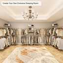 Heavy Duty Gold Pipe Clothing Rack - Wall Mounted Industrial Clothes Rack, DIY Corner Closet System with Shelves, Adjustable Walk-in Closet Organizer (GOLD, 94.5")