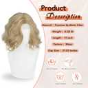 Haloo Blonde Bob Wig for Women Lace Front Hairline Short Soft Wavy Curly Natural Looking Middle Part Synthetic Hair Wigs for Daily Party, 11 Inch Dirty Blonde