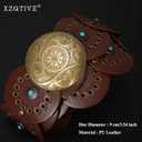 XZQTIVE Western PU Leather Belts for Woman Concho Cowgirl Cowboy Disc Belt for Ladies Wide Boho Country Waist Belts for Dress