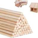 DaTpuik 1/4 x 36 Inch 25PCS Dowel Rods Wood Sticks Wooden Dowel Rods - Unfinished Bamboo Sticks - for Crafts and DIYers
