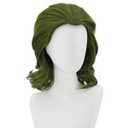 Men's Green Wig Short Wavy Dark Green Wig for Men Boys Synthetic Hair Wigs Cosplay Costume Wigs