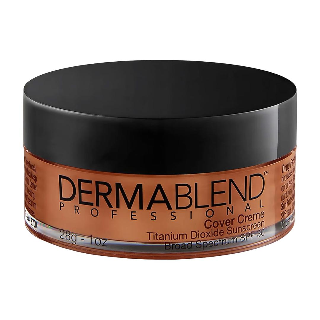 Dermablend Cover Crème Full Coverage Foundation Makeup, Hydrating Cream Concealer for Dark Circles and Blemishes, Maximum Coverage with Mineral Sunscreen SPF 30, 1 OZ (65W Golden Bronze: For tan skin with warm)