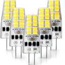 G4 LED Bulb 12V 2W Equivalent 30W 3000K Warm White 250 Lumens 360Beam Angle G4 Bulb Bi Pin LED Light Bulbs for Low Voltage Landscape Lighting Chandelier Light Bulbs Replacement (5)