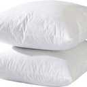 basic home Hotel-Style Goose Feather Down Euro Pillow Insert for Sofa & Bed - 100% Odorless & Plump Cushion Filler - 233TC Cotton with Inner Liner to Prevent Poking (26x26 Inch)