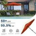 10FT Patio Umbrella, Outdoor Umbrella with Push Button Tilt and Crank, 8 Sturdy Ribs, UV Protection & Waterproof Market Umbrella for Pool, Backyard, Beach,Deck (Orange)