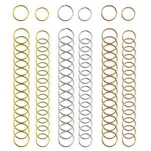 Nydotd 180 Pieces Hair Rings, Braid Rings, Loop Clips, and Hoops - 3 Colors, 2 Sizes, Women's Fashion Hip-Hop DIY Hair Clip Accessories for Dreadlocks (Silver, Gold, KC Gold)