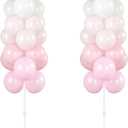 Balloon Column Kit Set of 2 With Balloons Included - Balloon Stand with Base, and Pole,Balloon Tower Backdrop Decoration for Wedding, Baby Shower, Graduation, Birthday Party, Bachelorette