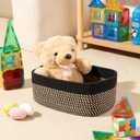 MiniArk Small Storage Baskets for Organizing | Closet Organizer Bins | Shelf Toy Basket | Woven Rope Baskets | Cube Decorative Box | Shallow Basket | 11.5x7.5x4.7” | 3 Packs Black Brown