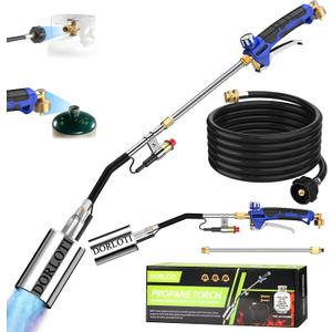 Propane Torch Weed Burner Kit, Blow Torch High Output with Self Igniter and Turbo Trigger,Heavy Duty Flamethrower with 12.5FT Hose for Weeding,Roofing,Melting Snow,Road Paint Removing