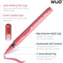 WUO 36 Colors Acrylic Paint Markers, High Opacity Automatic Ink Control Brush Tip Pens, Water-Based No-Bleed Markers for Rock, Canvas, Wood, Glass, Ceramic, and DIY Art Supplies
