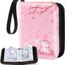Small 1 Pocket Card Binder for Cards,Mini Trading Card Binder Holder Fits 80 Cards with 40 Removable Sleeves,Card Collection Binder Album Book Case for TCG,MTG,Sports Games (Sakura Cat)