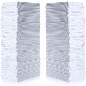 Simpli-Magic Cotton Shop Towels 14"x12" (145 Pack) Reusable Cleaning Shop Rags for Automobiles, Industries, Garage and Homes (White), 145 Count