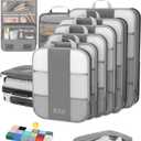 10 Set Compression Packing Cubes for Travel Essentials,Compressible Expandable Packing Cubes for Suitcase,OlarHike Luggage Organizer Bags for Travel,Handy Helper for Organizing Clothes(Gray)