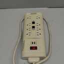 Surge Protector Power Strip - Nuetsa Flat Plug Extension Cord with 8 Outlets and 4 USB Ports, 10 Feet Power Cord (1625W/13A), 2700 Joules, ETL Listed, White