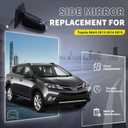 Passenger Side Power Door Mirror Compatible with Toyota RAV4 2013 2014 2015, With Heated Turn Signal Light, Manual Folding Black 7 Pin, Right 7 Pin