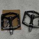 Rock BROS Mountain Bike Pedals Flat Bicycle Pedals 9/16 Lightweight Road Bike Pedals Carbon Fiber Sealed Bearing Flat Pedals for MTB