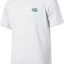 Willit Men's Rashguard Swim Shirt Short Sleeve UPF 50+ Sun Protection Shirt SPF Quick Dry Water Shirt (Medium, White)