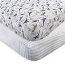 Touched by Nature Unisex Baby and Toddler Organic Cotton Crib Sheet, Dino, One Size