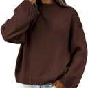 BTFBM Sweaters for Women 2025 Casual Crewneck Long Sleeve Loose Ribbed Knit Pullover Sweater Winter Clothes Fall Outfits M